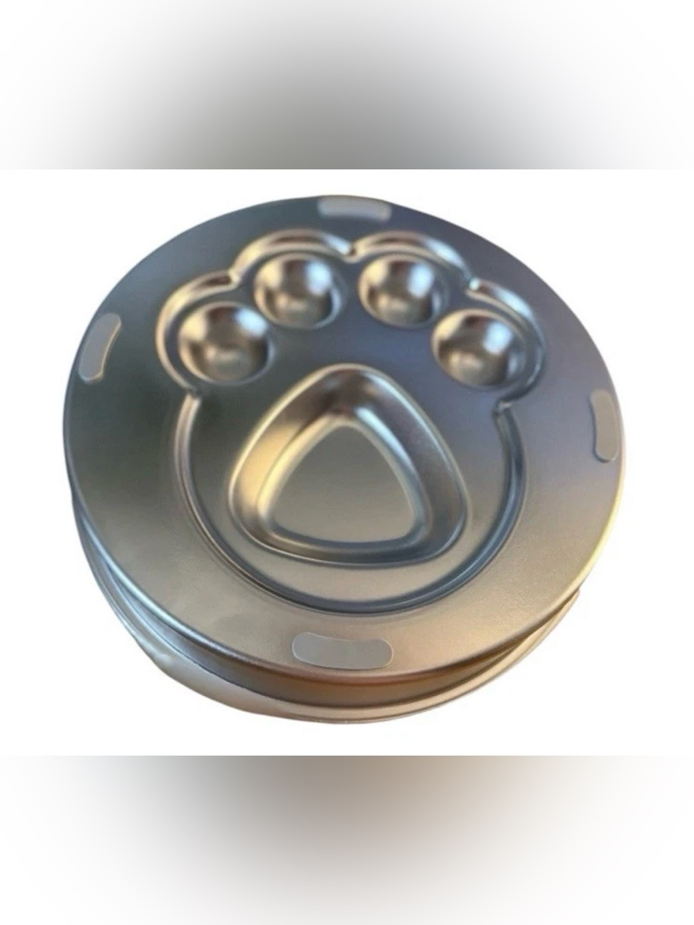 Pet Slow-Feed Paw-Shaped Stainless Dog Bowl - Silver